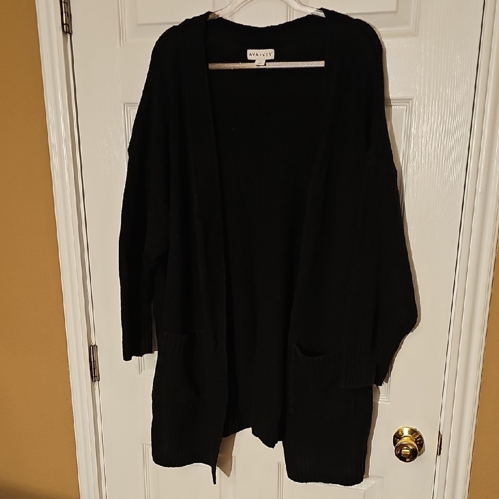 Black Oversized Cardigan Sweater